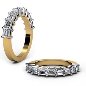 Baguette claw set diamond wedding ring 1