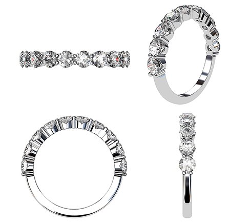 Custom wedding ring 3D drawing 1 2