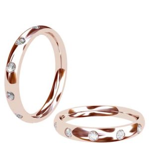 Flush set rose gold wedding ring 1