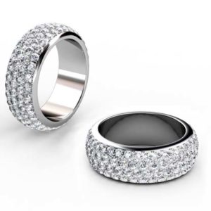 Three row Micro Pave Diamond Eternity Band 1